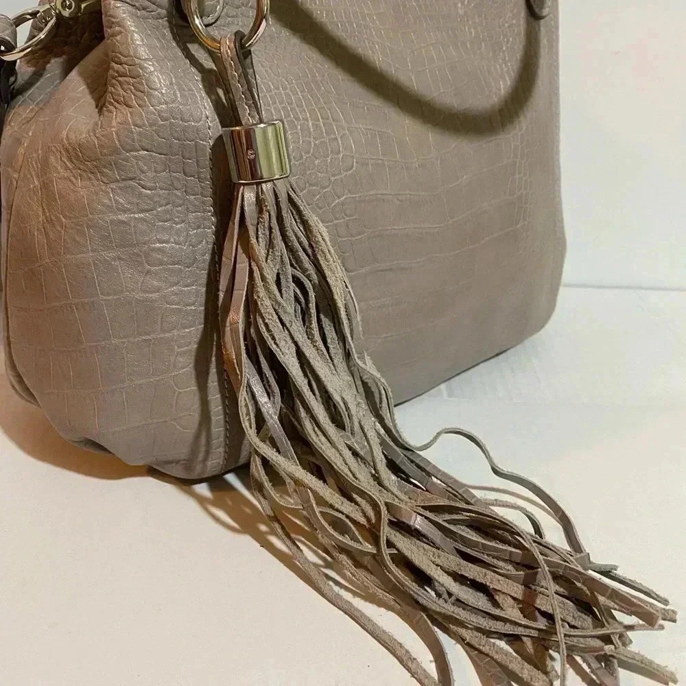 G.I.L.I. Grey leather satchel handbag - Picture 5 of 13